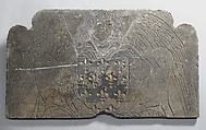 Tomb Slab with an Angel and Coat of Arms, White marble and black marble with paint and gilding, French