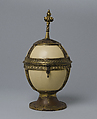 Covered Cup, Ostrich egg, gilded copper, European