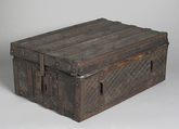 Coffret, wood, covered with leather, bound with iron, French or Spanish