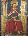 Panel with Saint John the Baptist Enthroned from Retable, Domingo Ram (Spanish, Aragon, active 1464–1507), Tempera on wood, gold ground, Spanish