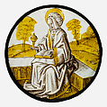 Roundel with Mary Magdalene, Colorless glass, silver stain, vitreous paint, South Netherlandish