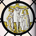 Roundel with Crucifixion, the Virgin and Saint John, Colorless glass, vitreous paint and silver stain, British (?)