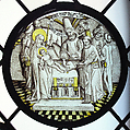 Roundel with the Circumcision, Colorless glass, vitreous paint and silver stain, German