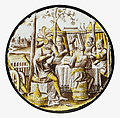 Roundel with Ben-Hadid and the Siege of Samaria, Colorless glass, vitreous paint and silver stain, South Netherlandish