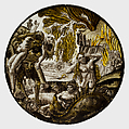 Roundel with Souls Tormented in Hell, Dieric Bouts Netherlandish, Colorless glass, silver stain, vitreous paint, South Netherlandish