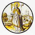 Roundel with Saint Lambrecht of Maastricht, Colorless glass, vitreous paint and silver stain, South Netherlandish