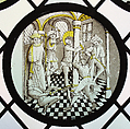 Roundel with the Flagellation, Colorless glass, vitreous paint and silver stain, German