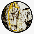 Roundel with Virgin and Child, Colorless glass, silver stain, vitreous paint, South Netherlandish
