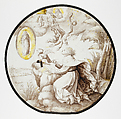 Roundel with Saint John on Patmos with Apocalyptic Vision, Dirck Vellert  Netherlandish, Colorless glass, vitreous paint and silver stain, South Netherlandish