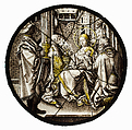 Roundel with Adoration of the Magi, Heinrich Aldegrever  German, Colorless glass, silver stain, vitreous paint, German