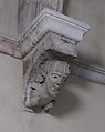 Corbel with Bearded Figure with Pinecone-Like Objects, Limestone, French
