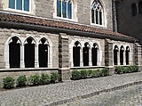 Three Sections of Cloister Arcade, Limestone, French