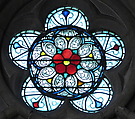 Grisaille Roundel, Pot-metal glass, colorless glass, and vitreous paint, German or Austrian (?)