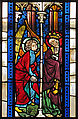 Panel with the Annunciation, Pot-metal glass, colorless glass, and vitreous paint, Austrian