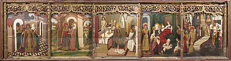 Saint Anne with the Virgin and Child, Oil and gold on wood (pine?), Spanish