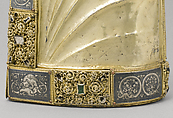 Arm Reliquary, Silver, gilded silver, niello, and gems; wood core , South Netherlandish