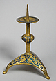 Pricket Candlestick, Champlevé enamel and gilded copper, French