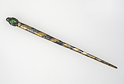 Stylus, silver, partly gilt, stones, French