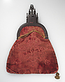 Purse, iron, red velvet brocade, Northern European