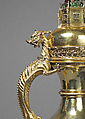 Ewer with Wildman Finial, Silver gilt, enamel, and paint, German