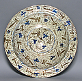 Dish, Tin-glazed earthenware, Spanish