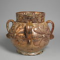 Handled Vase, Tin-glazed earthenware, Spanish
