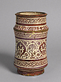 Pharmacy Jar, Tin-glazed earthenware, Spanish