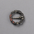 Ring Brooch, Silver, glass paste, British or French
