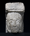 Corbel with Crouching Woman Clutching her Long Hair, Limestone, French