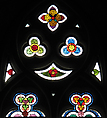 Trefoil-shaped Tracery Light, Pot-metal and colorless glass with vitreous paint, Austrian
