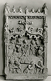 Dormition of the Virgin Relief, Stone with paint and gilding, French