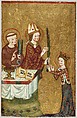 The Bishop of Assisi Giving a Palm to Saint Clare, Oil, gold, and silver on wood, German