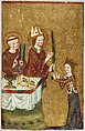 The Bishop of Assisi Giving a Palm to Saint Clare, Oil, gold, and silver on wood, German