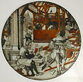 Roundel with Architecture (from a series of The Septem Artes Mechanicae), Monogrammist SZ  German, Colorless glass, silver stain and vitreous paint, German