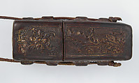 Portable Reliquary Case, leather (cuir bouilli), boiled and tooled, traces of gilding, French