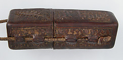 Portable Reliquary Case, leather (cuir bouilli), boiled and tooled, traces of gilding, French