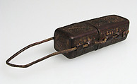 Portable Reliquary Case, leather (cuir bouilli), boiled and tooled, traces of gilding, French