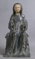 Virgin or Holy Woman, Black marble, white marble, traces of gilt, French