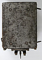 Coffer, Iron on wood core with cloth and leather interior, French