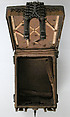 Coffer, Iron on wood core with cloth and leather interior, French