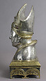 Reliquary Head of Bishop, Silver, partial gilt, copper-gilt, cabochons, basse taille enamels, Italian (?)