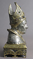 Reliquary Head of Bishop, Silver, partial gilt, copper-gilt, cabochons, basse taille enamels, Italian (?)