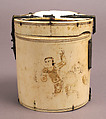 Box with Equestrian Falconers, Elephant ivory with copper alloy mounts, polychromy, Italian