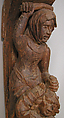 Architectural Support with Quarreling Figures, Oak, French