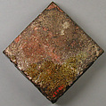 Two-Colored Tile, Fired earthenware with slip decoration and lead glaze, British