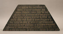 Tomb Plaque of Blanche of France (1328–92), daughter of Charles IV of France and Jeanne d'Evreux, Black marble with traces of paint and gilding, French