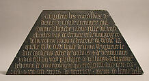 Tomb Plaque of Blanche of France (1328–92), daughter of Charles IV of France and Jeanne d'Evreux, Black marble with traces of paint and gilding, French