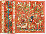 Embroideries with Allegorical Scenes, Silk and linen on woven linen ground with applied red pigment and black under- and overdrawing, German