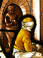Roundel with Christ Healing the Blind Man, Hirschvogel Workshop, Colorless and pot-metal glass with vitreous paint, German