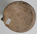 Pitcher, Earthenware, partially covered with a green lead glaze, French